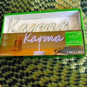 LED neon sign “karma”. With a bonus clear light up sign.